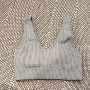 Aerie Charcoal Ribbed Sports Bra